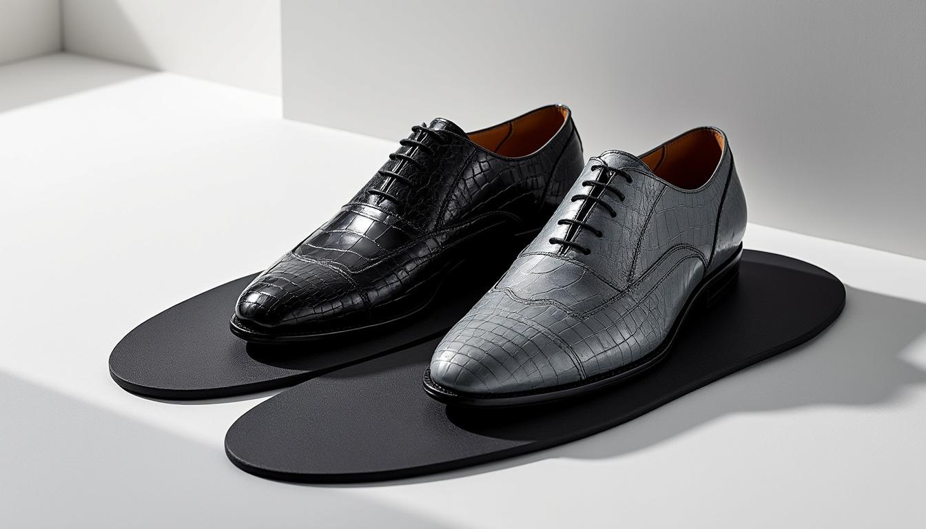 découvrez l'univers exclusif des chaussures de luxe confectionnées en crocodile, requin ou veau, des créations d'exception qui séduisent par leur raffinement et atteignent des prix spectaculaires. offrez-vous le summum de l'élégance et de la rareté.