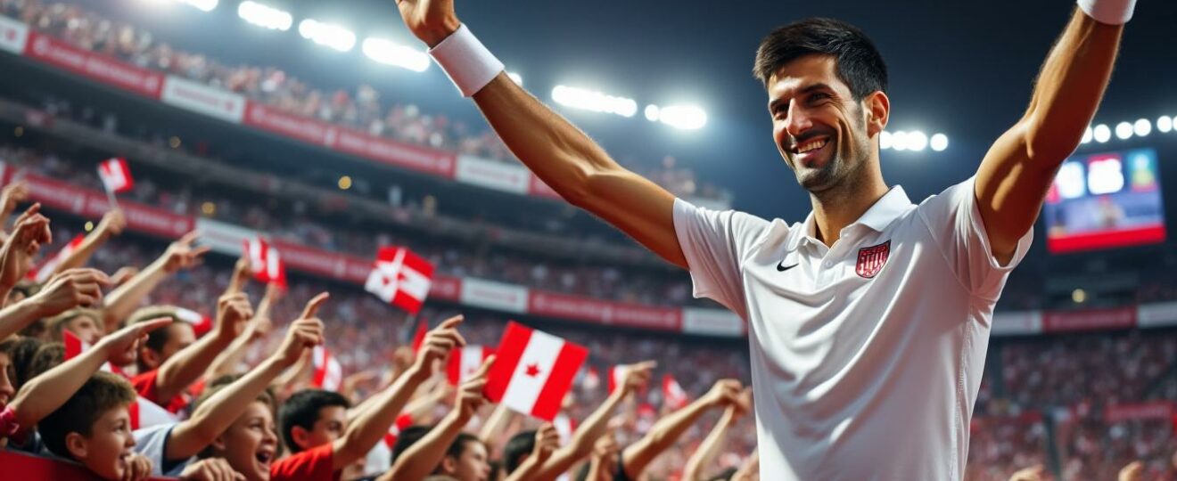 découvrez novak djokovic en pleine communion avec les supporters de l'étoile rouge de belgrade dans une vidéo émouvante, où passion et ferveur se rencontrent autour du tennis et du football.