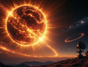 découvrez l'incroyable première où des astronomes observent en temps réel l'explosion d'une étoile, révélant des déformations impressionnantes à sa surface.