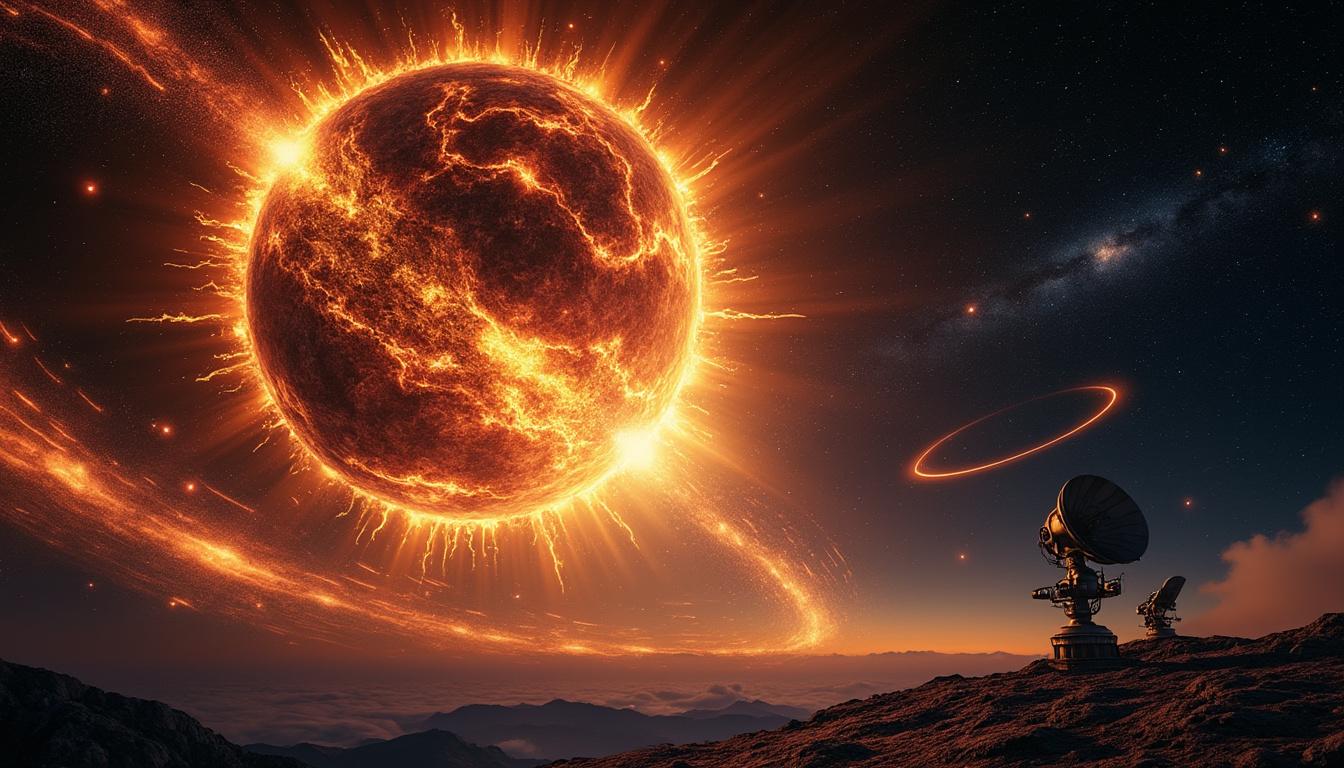 découvrez l'incroyable première où des astronomes observent en temps réel l'explosion d'une étoile, révélant des déformations impressionnantes à sa surface.