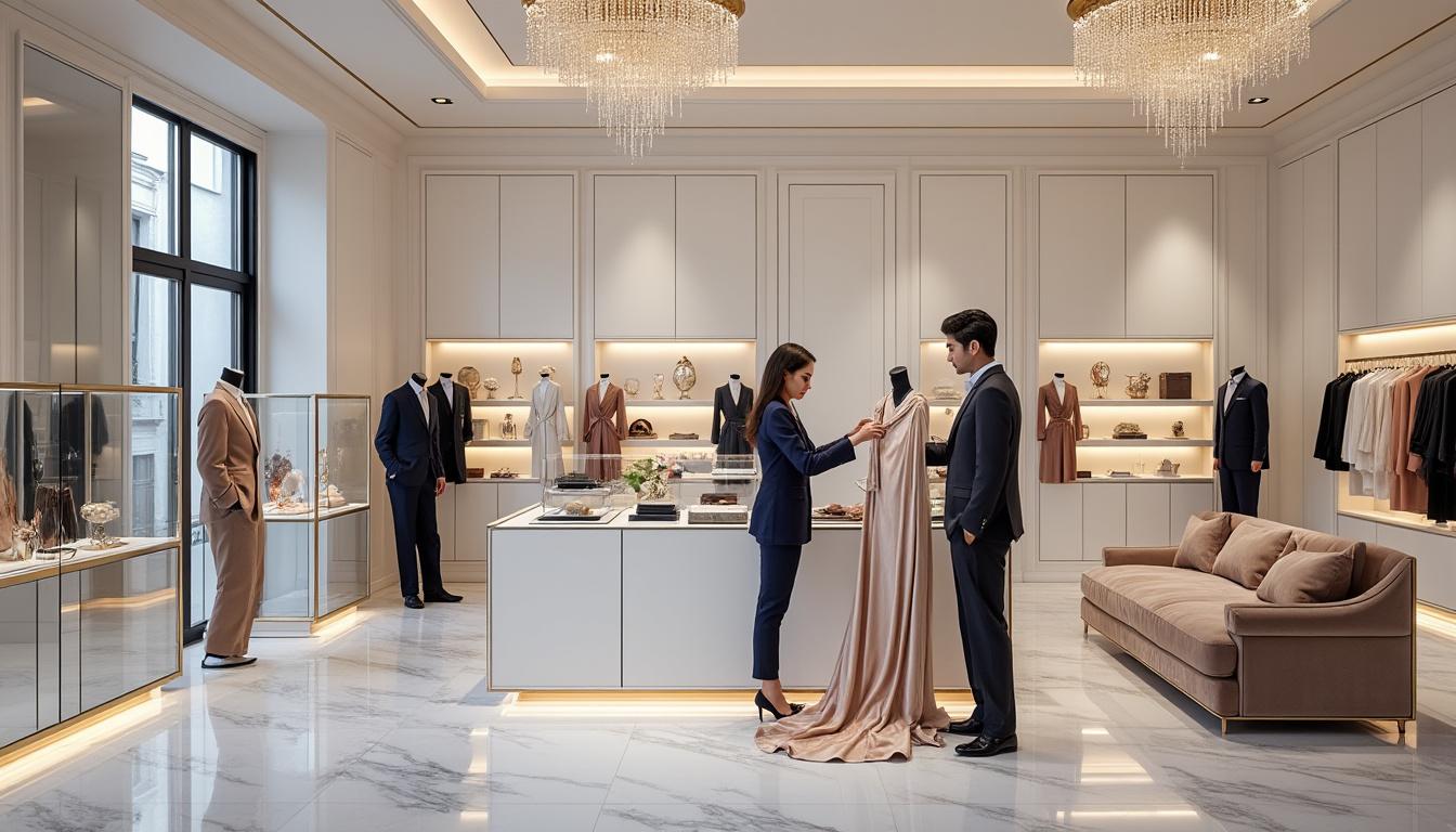 découvrez l'élégance et le raffinement d'une boutique de luxe en plein cœur du centre-ville, où chaque détail est pensé pour une expérience shopping unique.