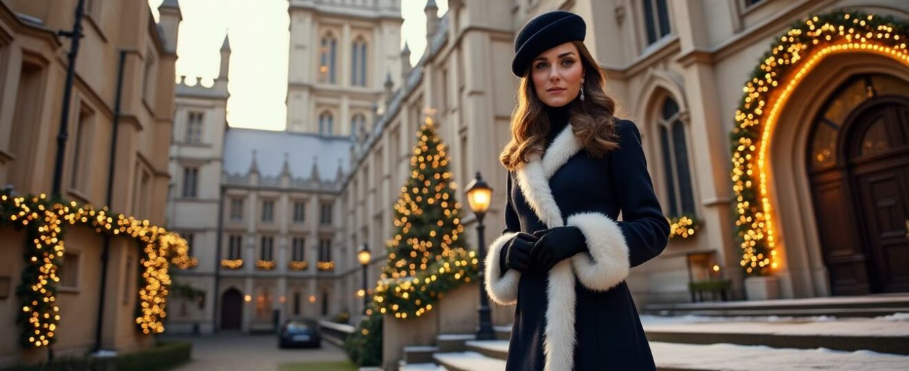 kate middleton lance les festivités de noël à westminster, rayonnante dans un manteau somptueux alliant élégance et tradition.