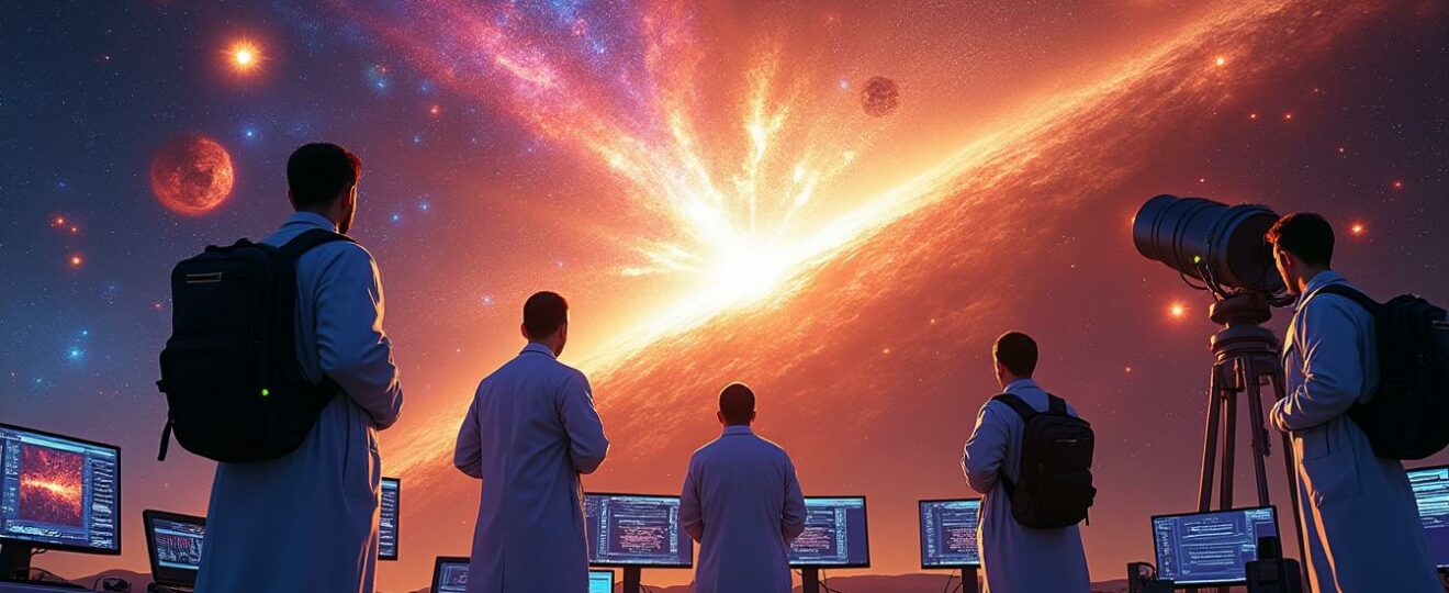 découvrez comment les astronomes surveillent en temps réel l'explosion spectaculaire d'une étoile âgée de plus de 13 milliards d'années, révélant les mystères de l'univers primitif.