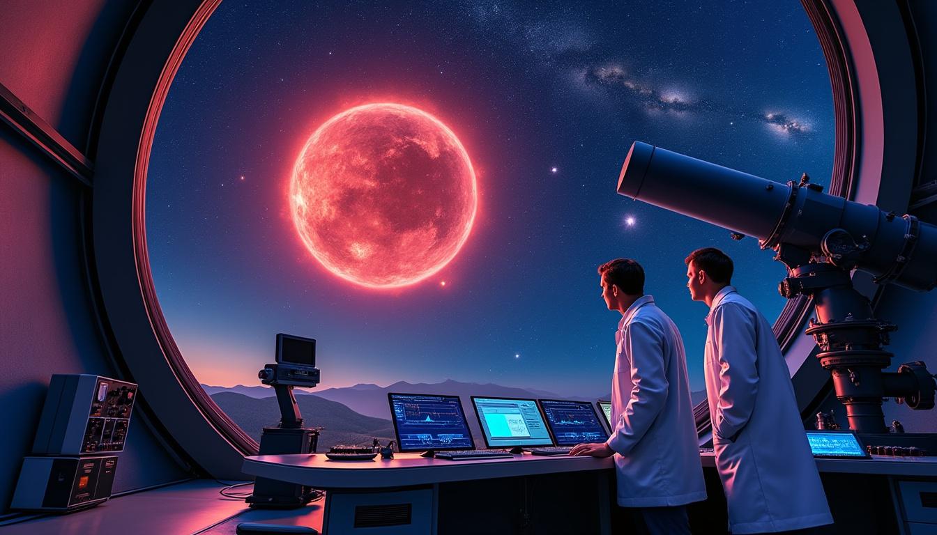 assistez en direct au dernier souffle musical de l’étoile géante rouge r leonis, un phénomène céleste captivant mêlant science et harmonie cosmique.