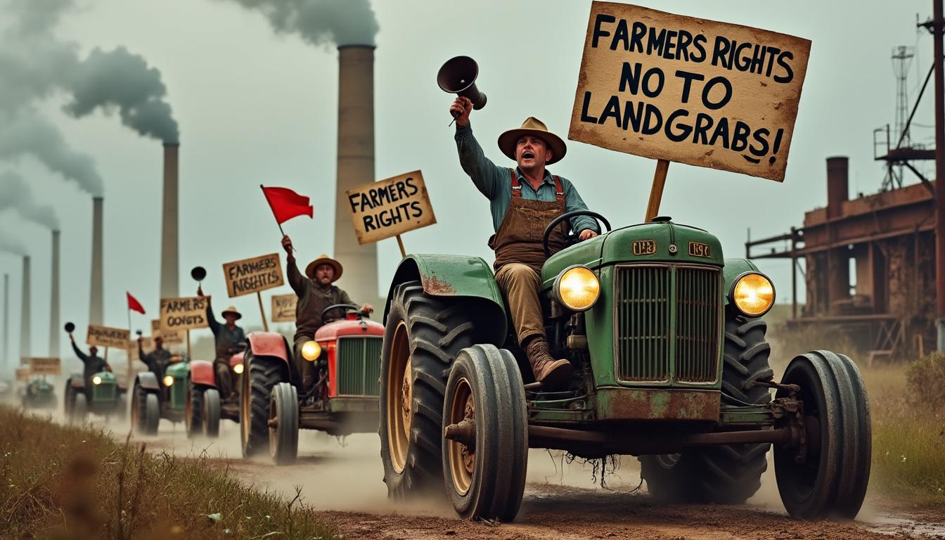 manifestation des agriculteurs à carquefou : plus de 70 tracteurs bloquent le rond-point de la belle étoile, perturbant la circulation et exprimant leurs revendications.