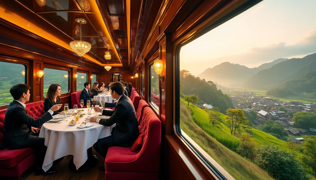 explorez le voyage ultime avec la première croisière ferroviaire de luxe au vietnam. une expérience unique alliant confort, élégance et paysages époustouflants.