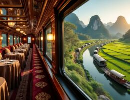 explorez le vietnam autrement avec la toute première croisière ferroviaire de luxe, alliant confort exceptionnel et paysages époustouflants pour une expérience unique.