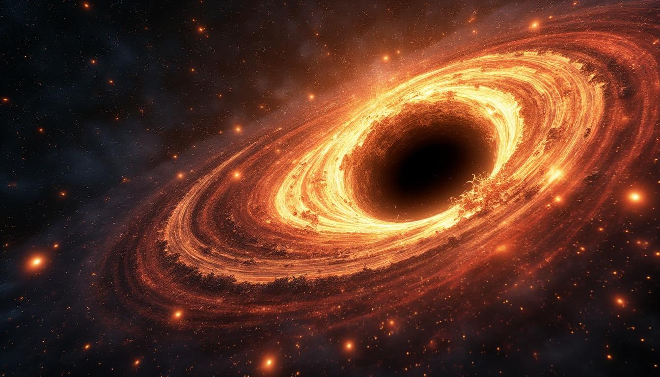 découvrez le fascinant phénomène où un trou noir affamé déchire une étoile, révélant un festin cosmique à la fois dangereux et spectaculaire.