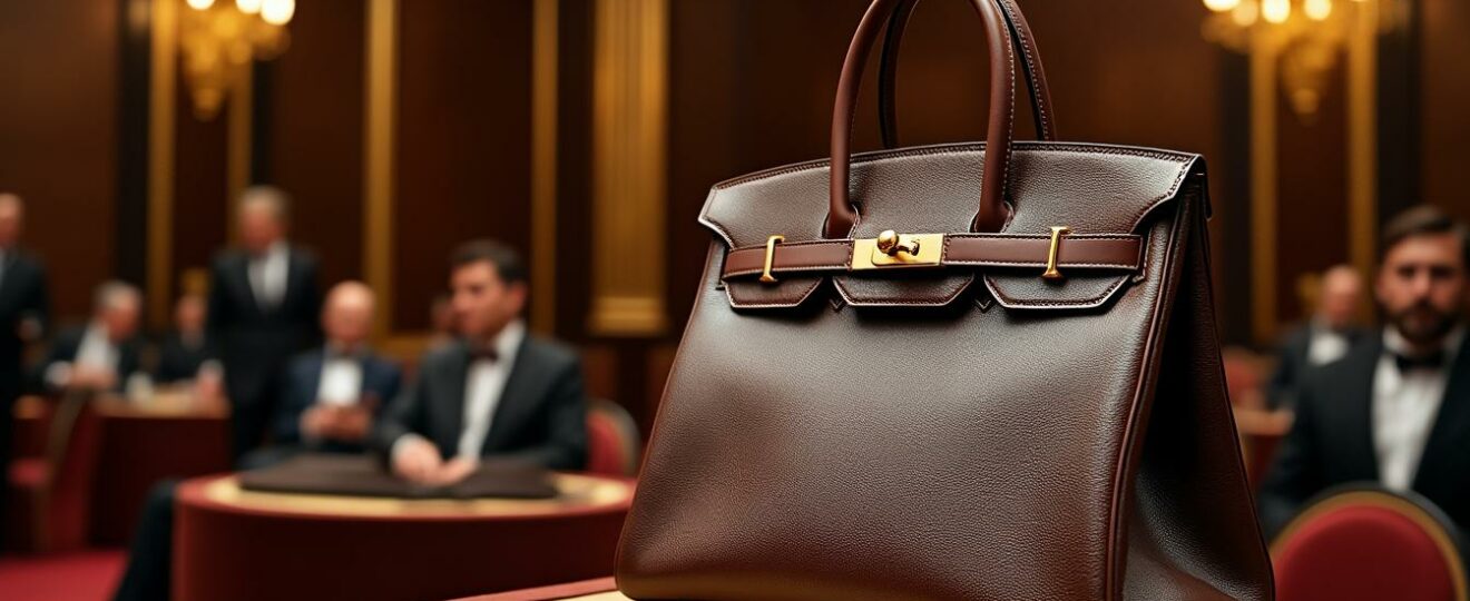 découvrez un sac hermès birkin double signature, une pièce rare et exceptionnelle, mise en lumière lors d'une prestigieuse vente aux enchères de luxe.