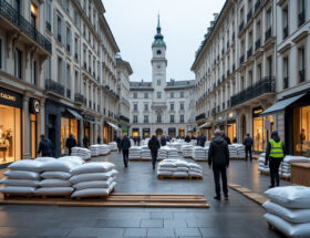 découvrez comment genève se prépare avec des barricades, protégeant aussi bien les boutiques de luxe du centre-ville que les petits commerces locaux.