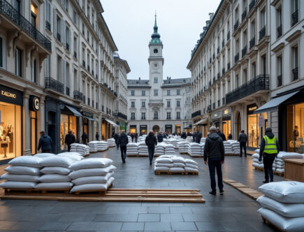 découvrez comment genève se prépare avec des barricades, protégeant aussi bien les boutiques de luxe du centre-ville que les petits commerces locaux.