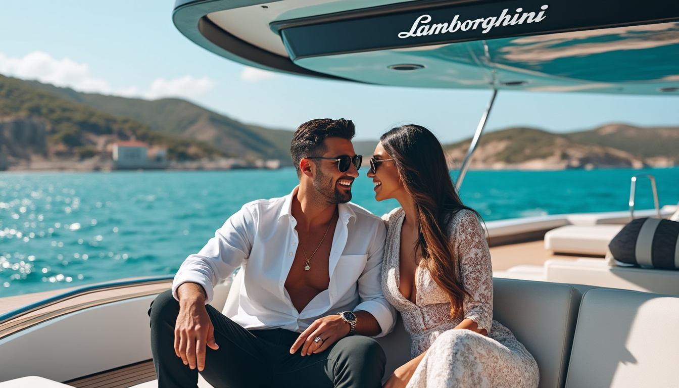 découvrez l'escapade exclusive de cyril hanouna et shana loustau à bord d'un yacht lamborghini, alliant détente et élégance pour un moment complice et luxueux inoubliable.