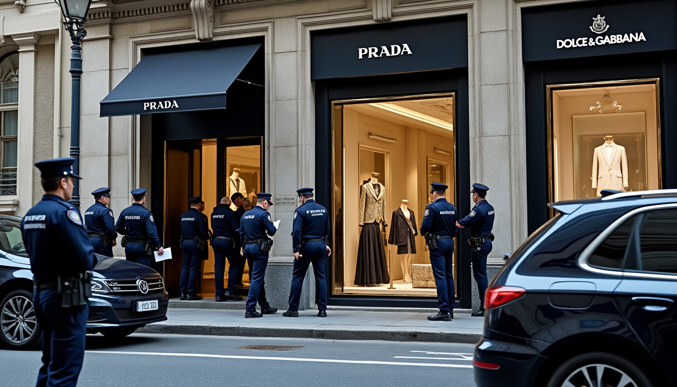 enquête en italie avec perquisitions dans onze grandes maisons de luxe, dont prada, givenchy et dolce & gabbana, révélant les coulisses du secteur du luxe.